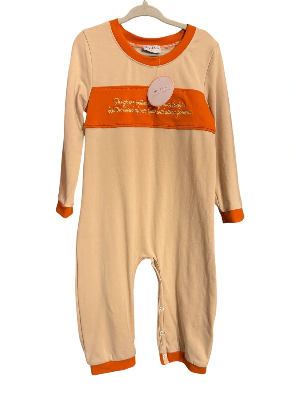Abby & Evie Rust Isaiah Embroidery Romper NWT Size 3